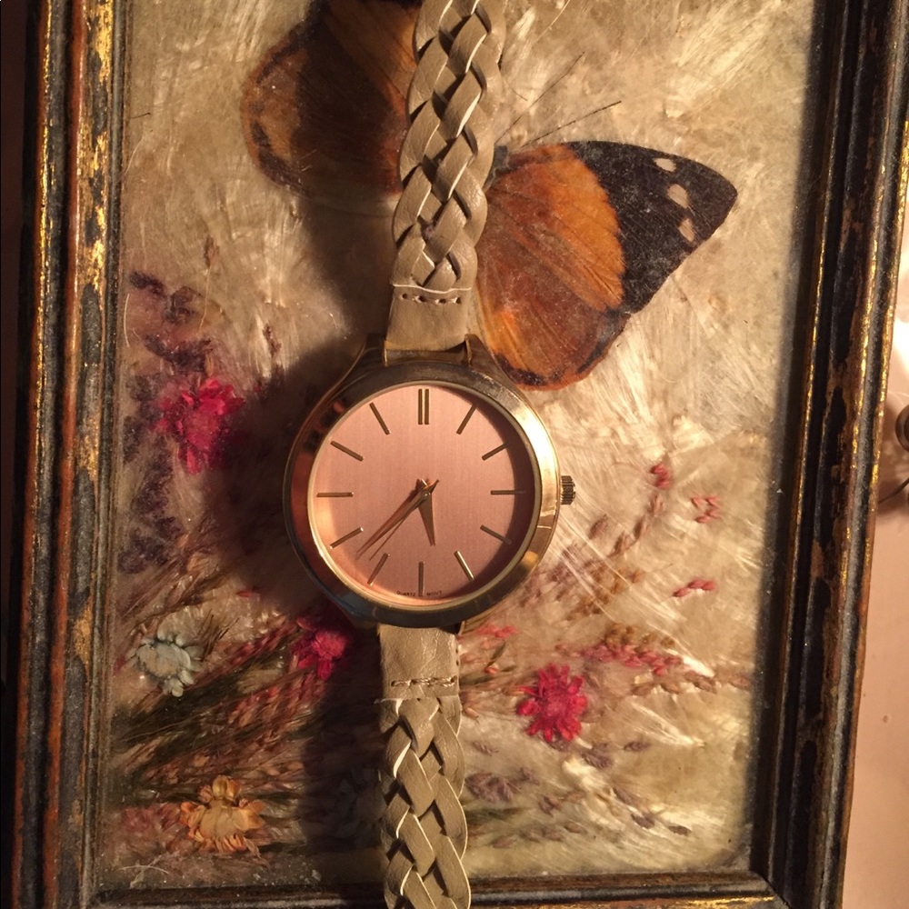 Light tan braided watch from Francesca’s